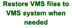 restore VMS files to VMS system when needed